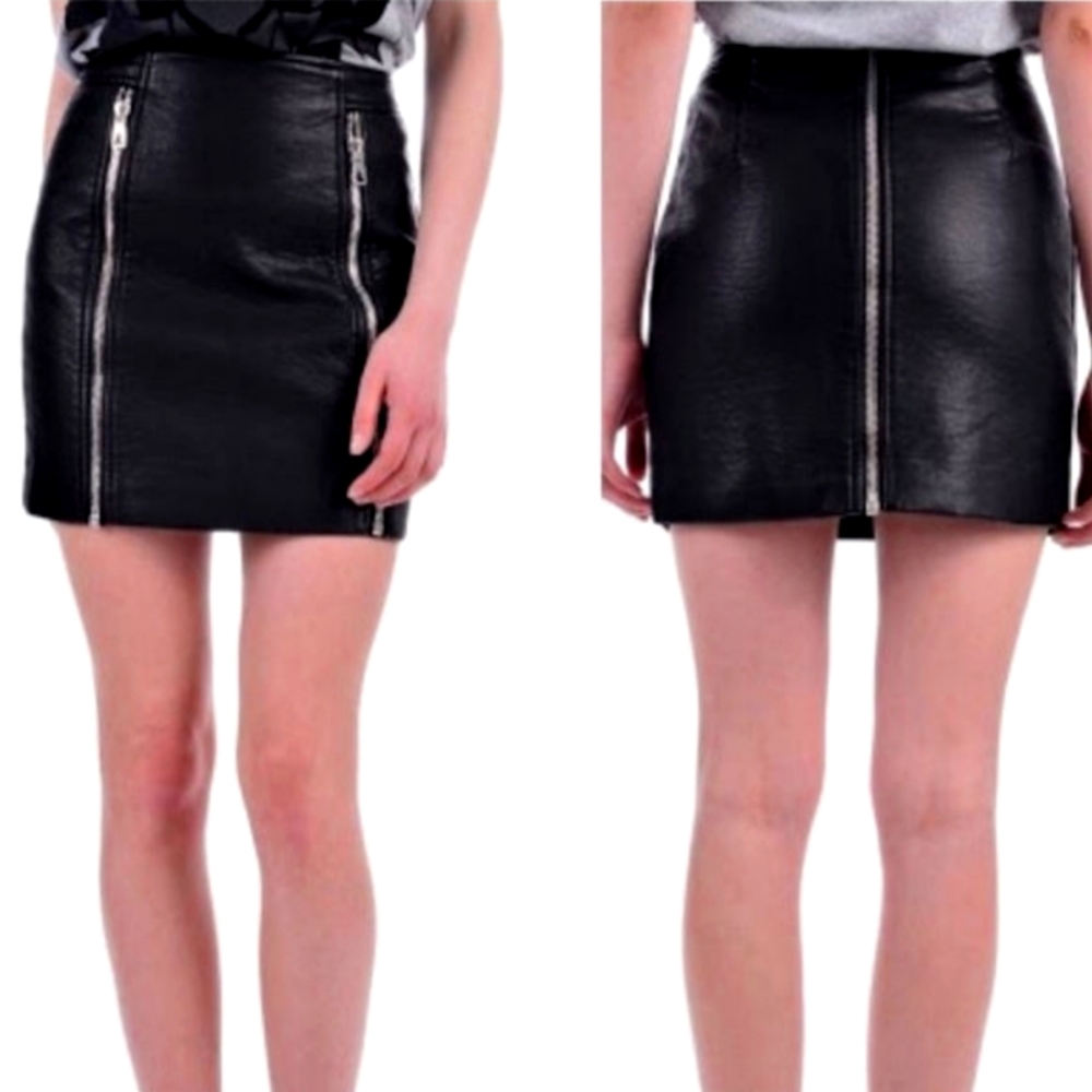 ElevenParis Tarantino "leather" zipper mini skirt size small